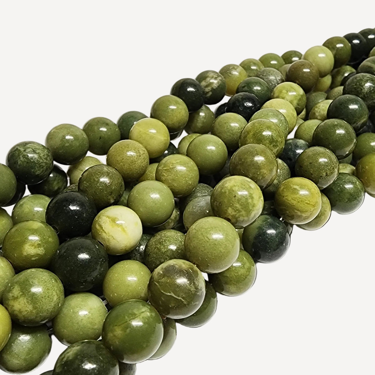Nephrite Jade (Light Green) 8mm Round Beads