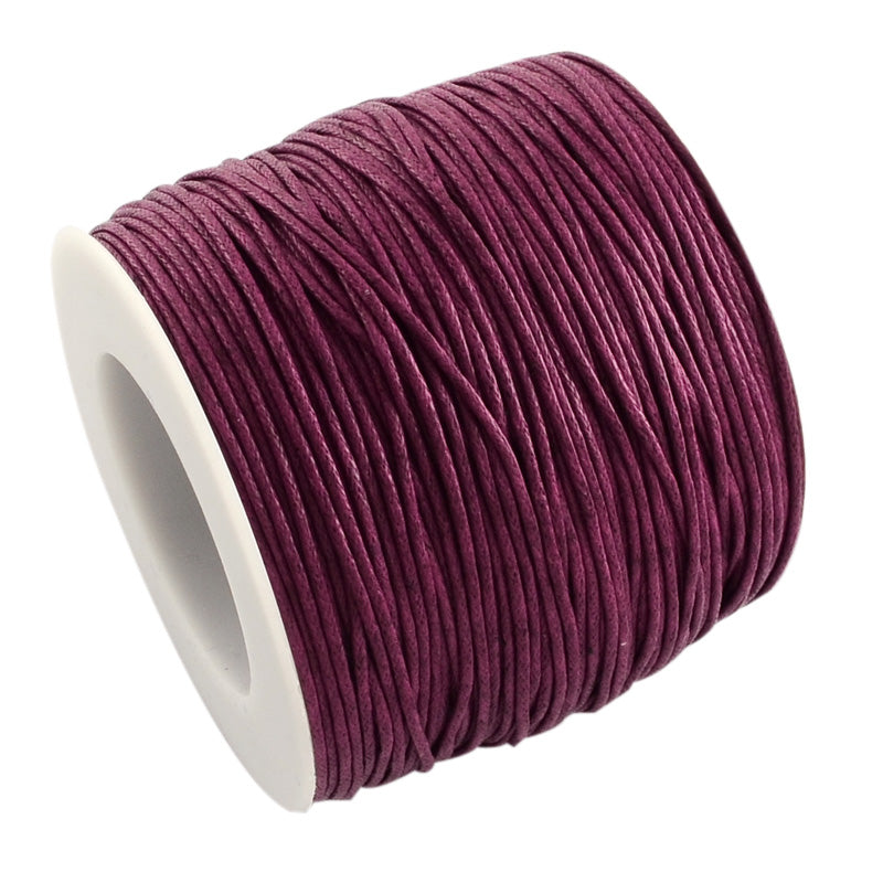 Purple Waxed Cotton Cord 1mm 90M Roll