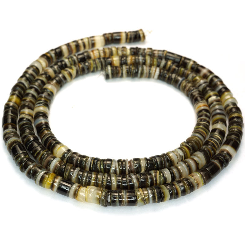 4-5mm Black Lip Shell Heishi Beads