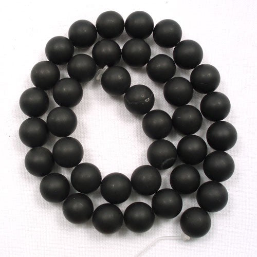 Black Stone (Matte) 10mm Round Beads