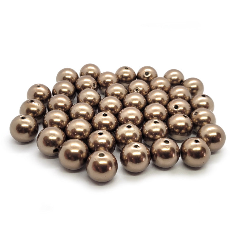 Coffee Imitation Pearl Acrylic Bubblegum Beads 16mm