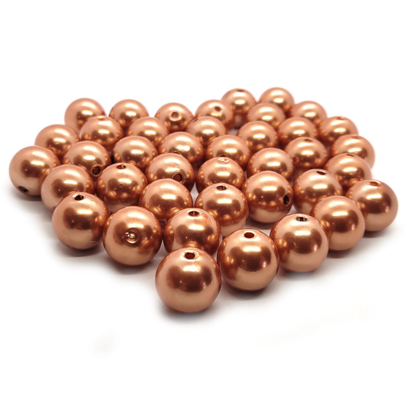 Peach Imitation Pearl Acrylic Bubblegum Beads 16mm