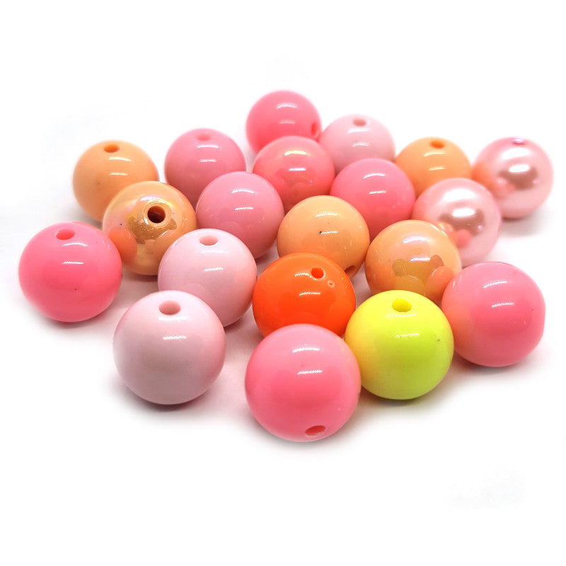 Sunrise Mix Acrylic Bubblegum Beads 16mm