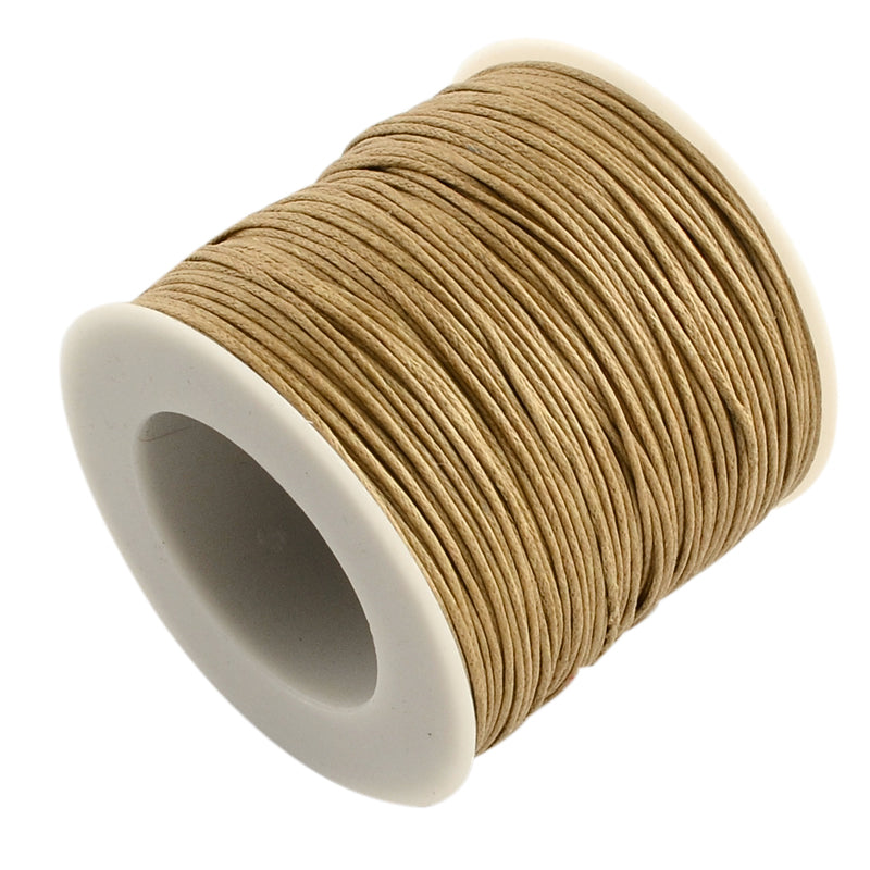 Burlywood Waxed Cotton Cord 1mm 90M Roll