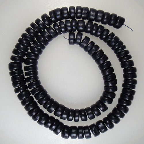 Black Coco 8mm Pokalet Wood Beads