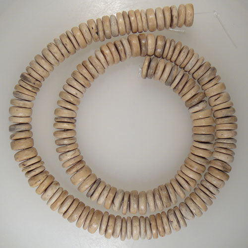 Coco Natural White 8mm Pokalet Wood Beads