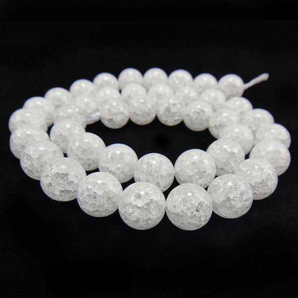 Cracked Glass 10mm Round Beads