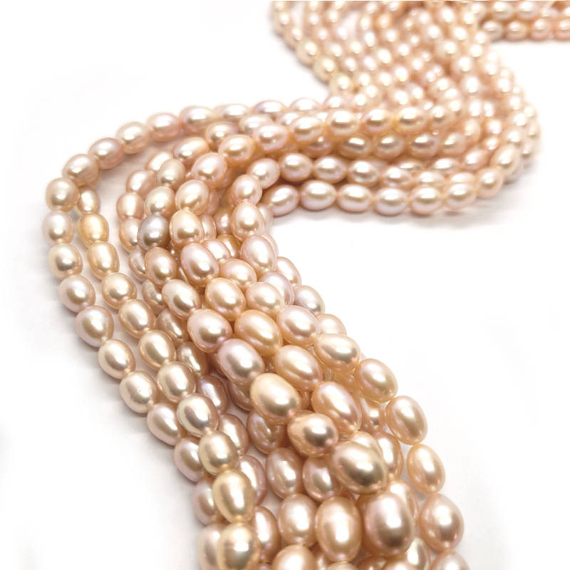 Natural Freshwater Rice Pearl Lilac 6-7mm Beads