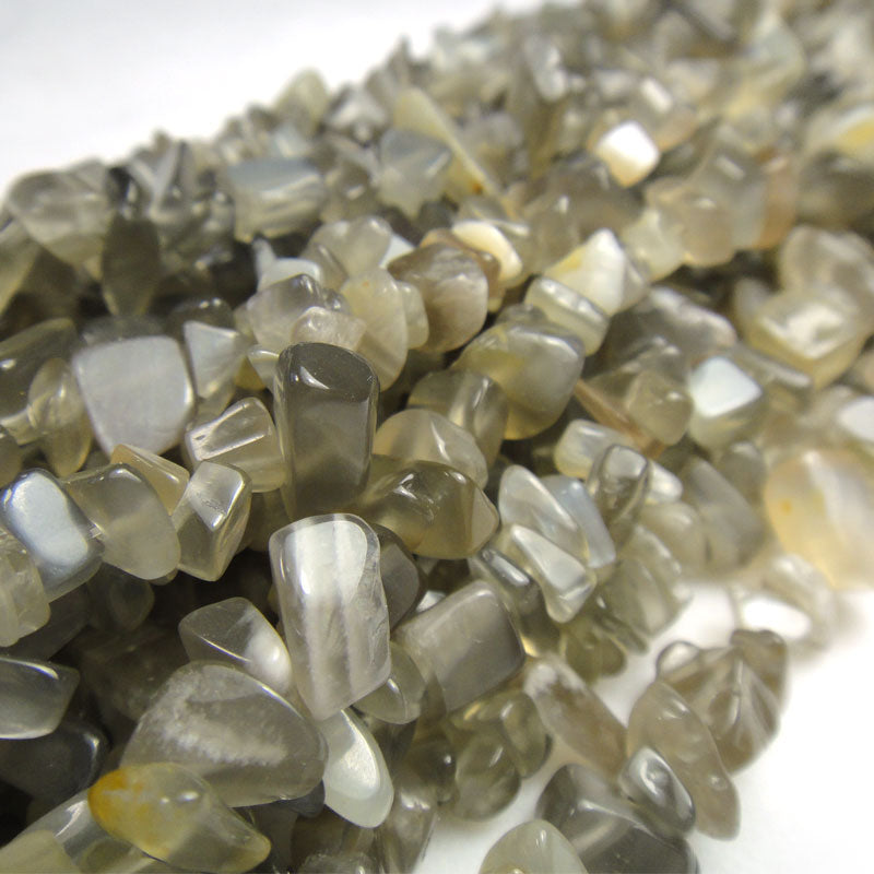 Grey Moonstone Chip Beads