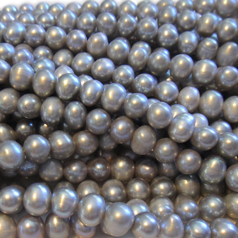 Natural Freshwater Potato Pearl Grey 6-7mm Beads