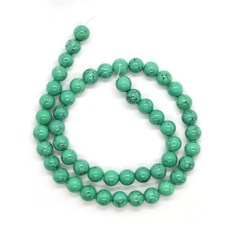 Green Synthetic Turquoise 8mm Round Beads