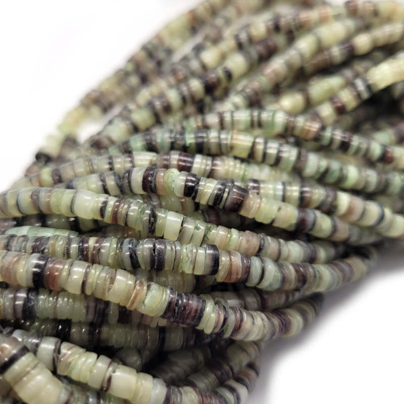 Green Hammer Shell Heishi Beads