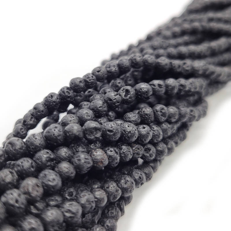 Lava Rock 4mm Round Beads