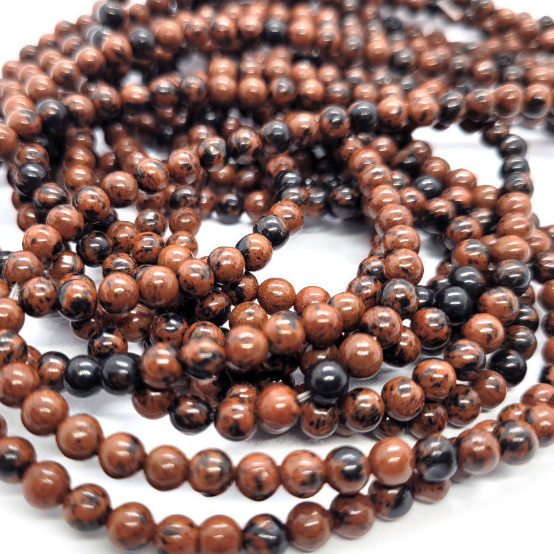 Mahogany Obsidian 4mm Round Beads
