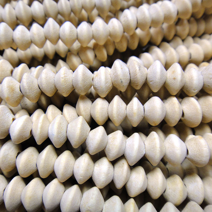 Natural White Wood 5x8mm Saucer Beads