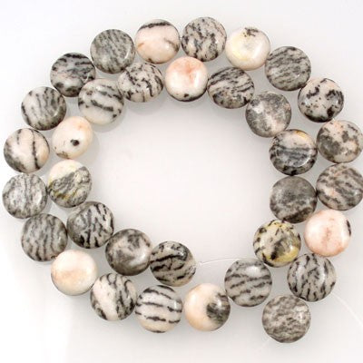 Pink Zebra Jasper 12mm Coin Beads