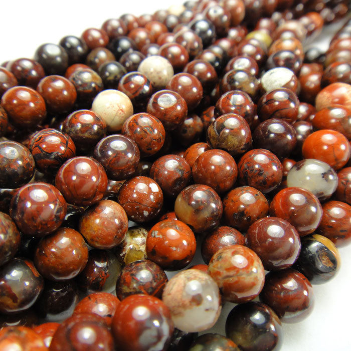 Poppy Jasper 6mm Round Beads