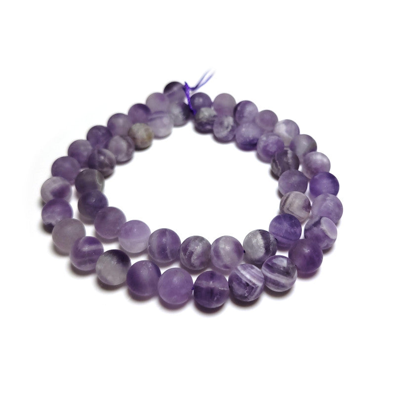 Sage Amethyst Matte 8mm Round Beads