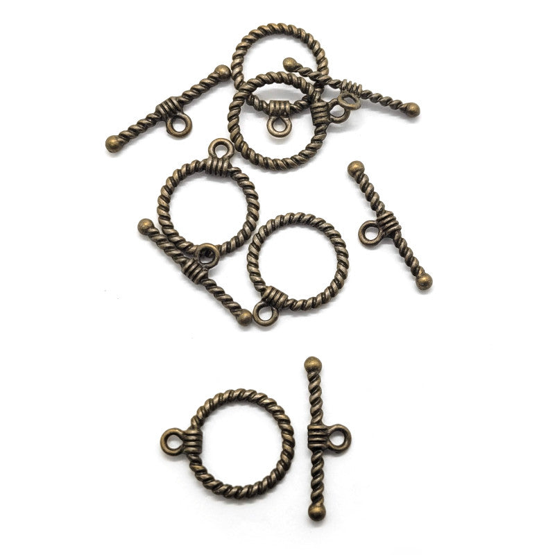 Tibetan Style Bronze Toggle Clasp (Pack 5)