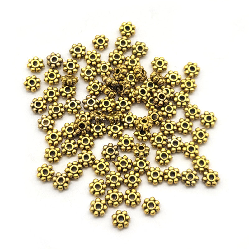 Tibetan Style Gold Spacer Beads (Pack 100)