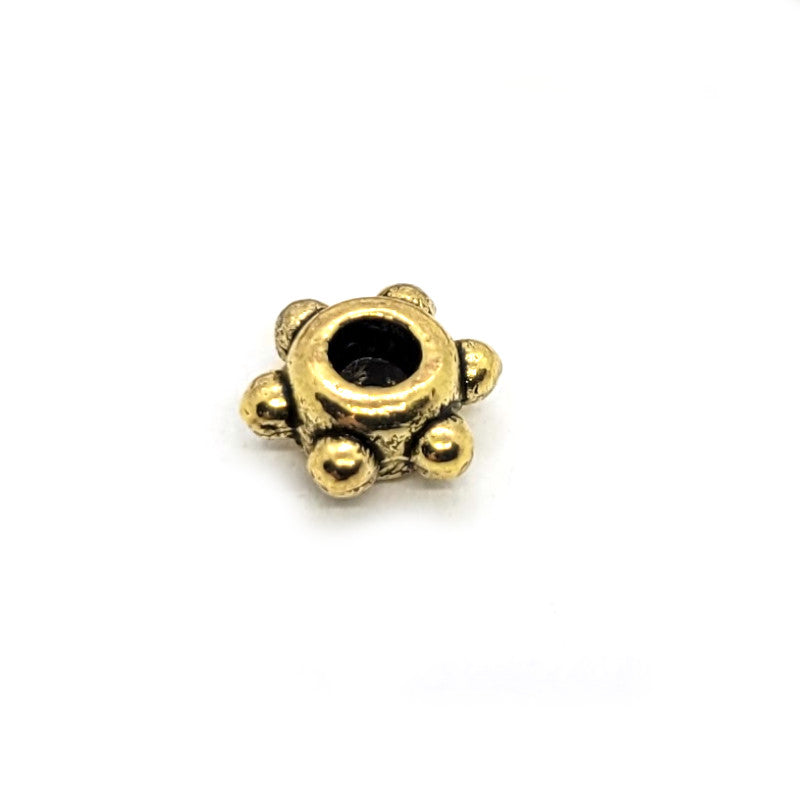 Tibetan Style Gold 5x3 Spacer Beads (Pack 40)