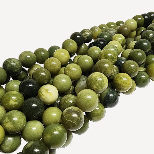 Nephrite Jade (Light Green) 8mm Round Beads
