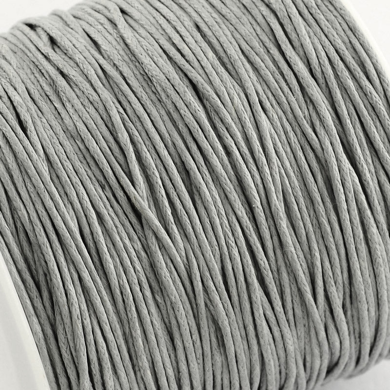 Light Grey Waxed Cotton Cord 1mm 90M Roll