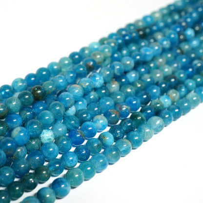Blue Apatite 4mm Round Beads