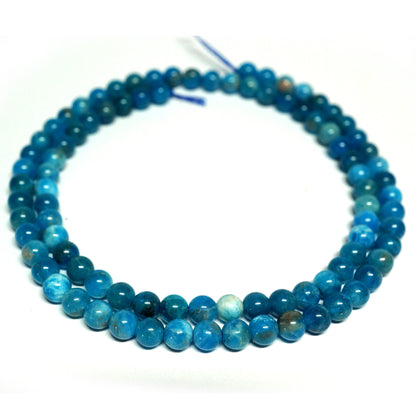 Blue Apatite 4mm Round Beads