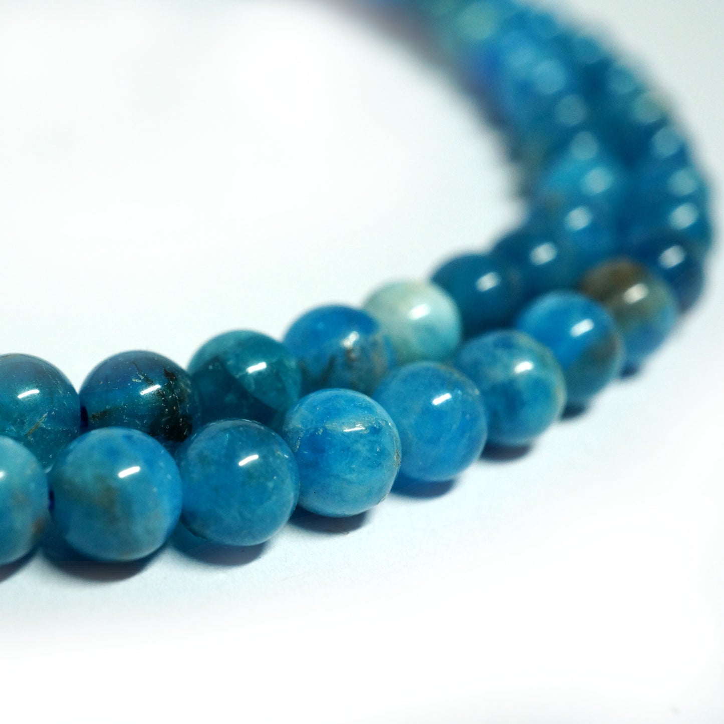 Blue Apatite 4mm Round Beads