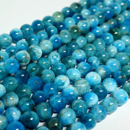 Blue Apatite 6mm Round Beads