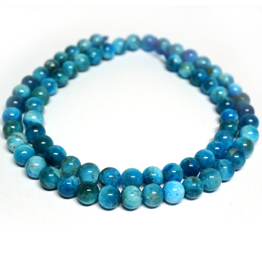 Blue Apatite 6mm Round Beads