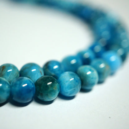 Blue Apatite 6mm Round Beads