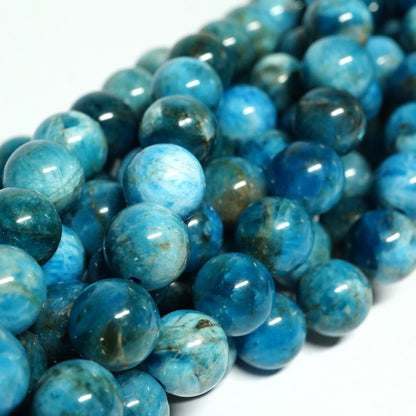 Blue Apatite 8mm Round Beads