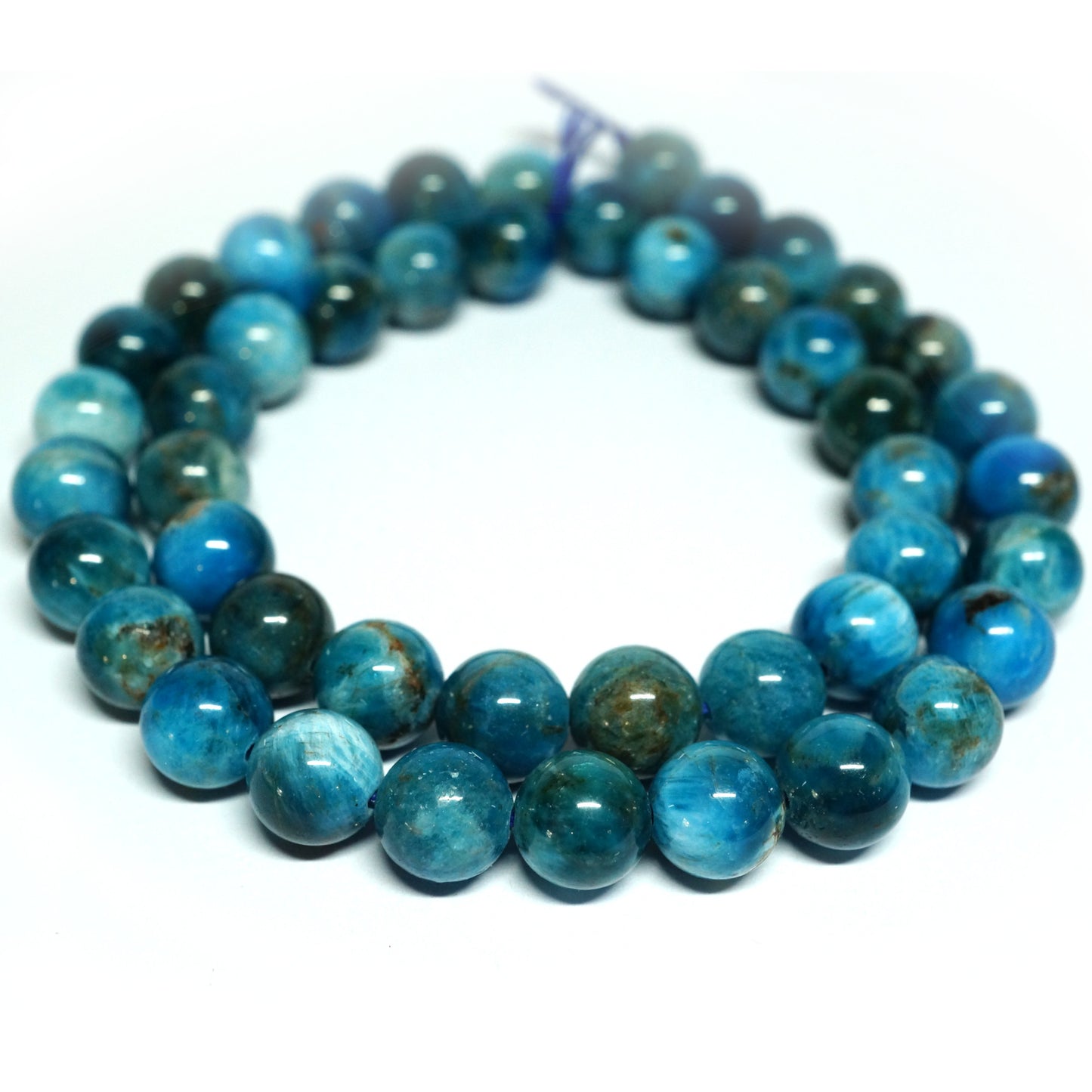 Blue Apatite 8mm Round Beads