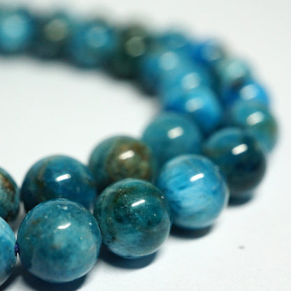 Blue Apatite 8mm Round Beads
