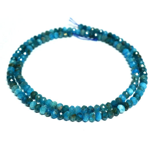 Blue Apatite Faceted 3.5x4.5mm Rondelle Beads