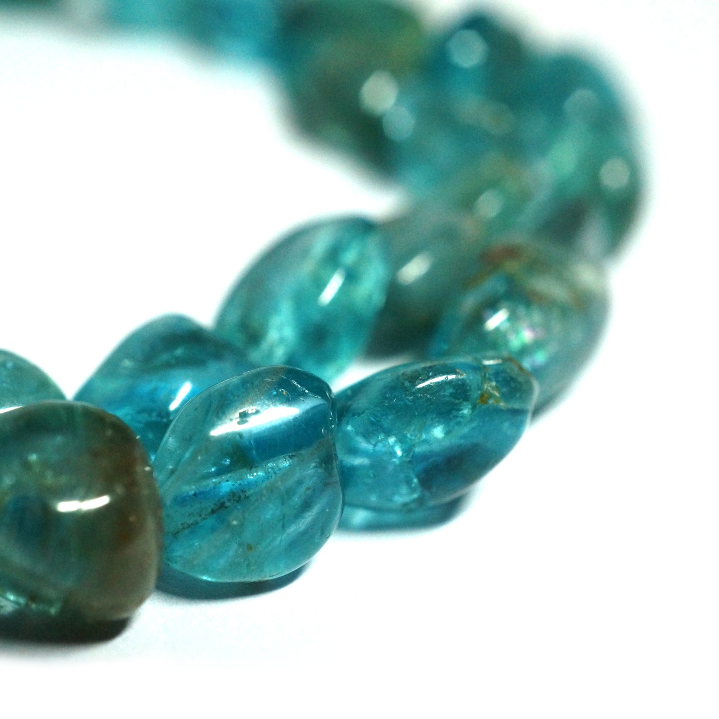 Blue Apatite Natural Nugget Beads