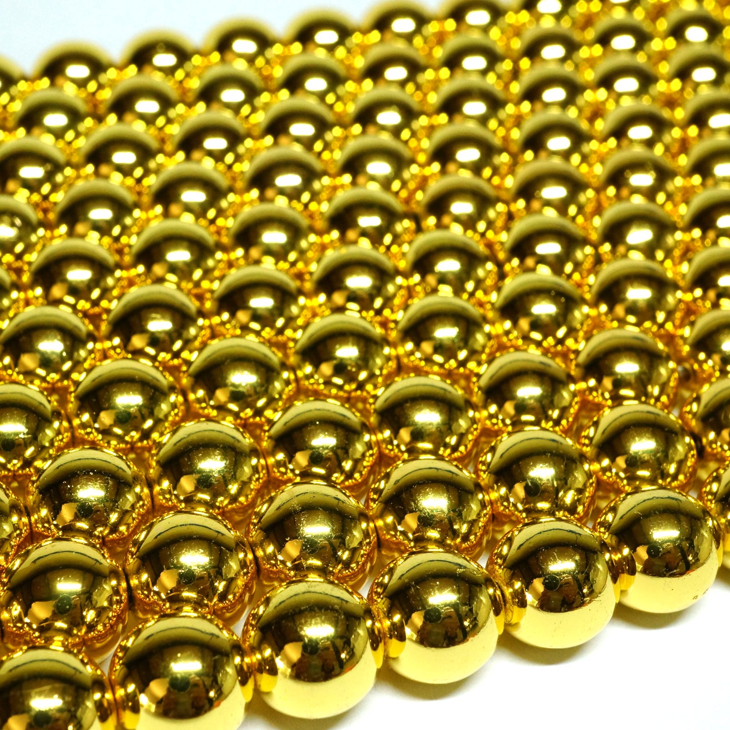 18K Gold Plated Hematite 10mm Round Beads