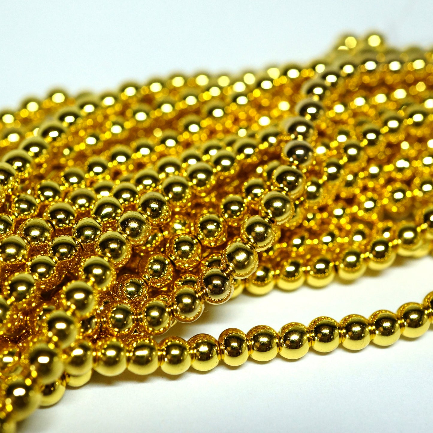 18K Gold Plated Hematite 4mm Round Beads