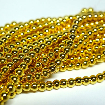 18K Gold Plated Hematite 4mm Round Beads