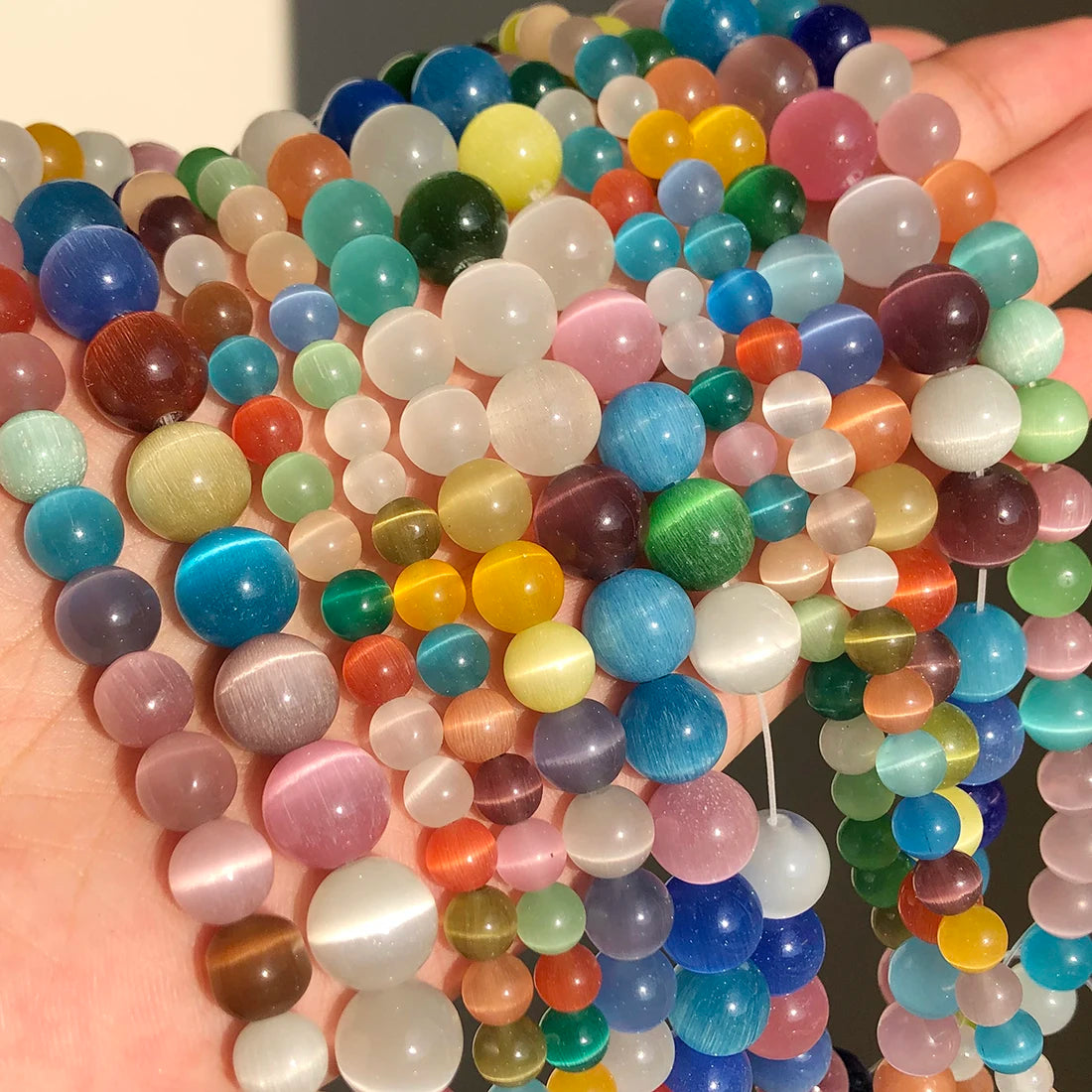 Glass Cats Eye Beads