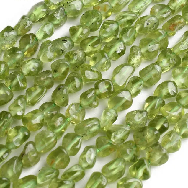 Peridot 4x6mm Smooth Nugget Beads