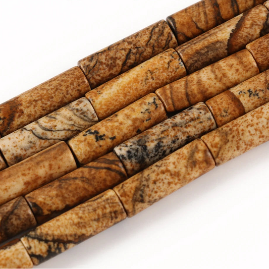 Picture Jasper 13x4mm Tube Beads