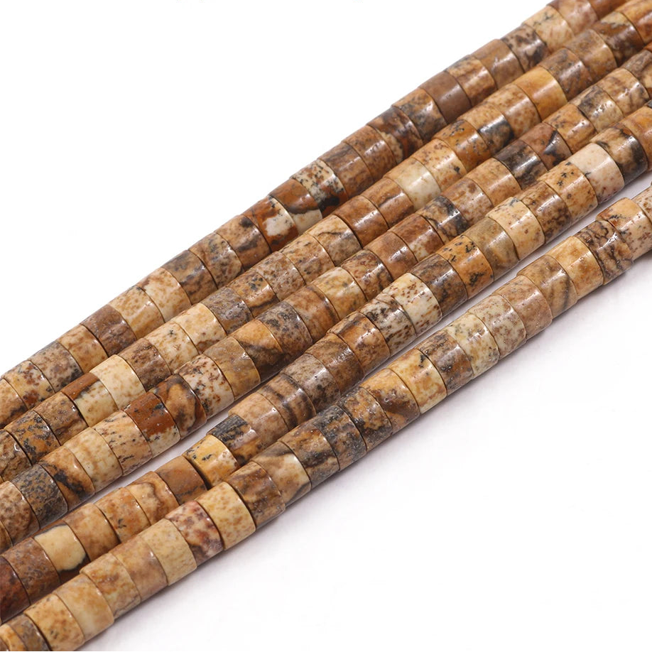 Picture Jasper 4x2mm Tube Beads