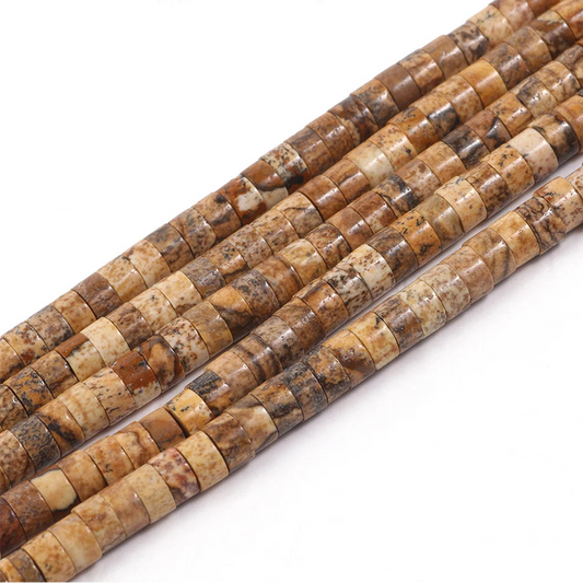 Picture Jasper 4x2mm Tube Beads