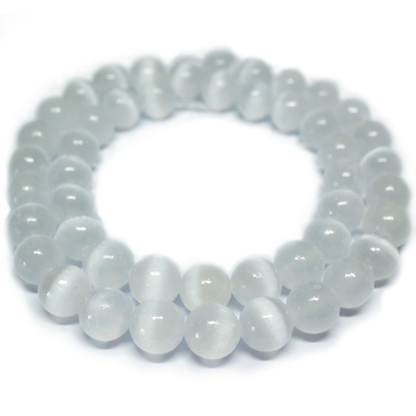 Selenite 8mm Round Beads