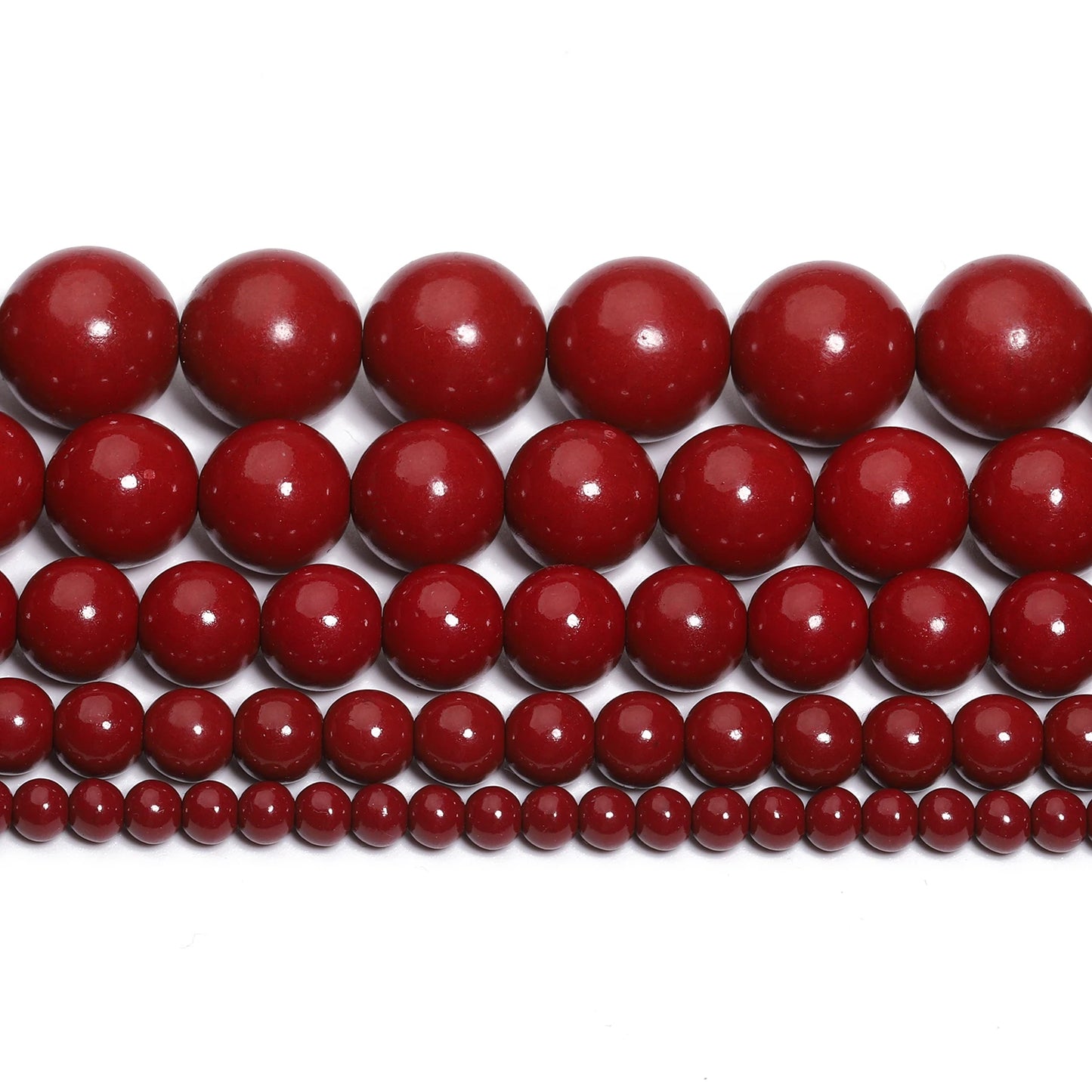 Cinnabar Jade Round Beads