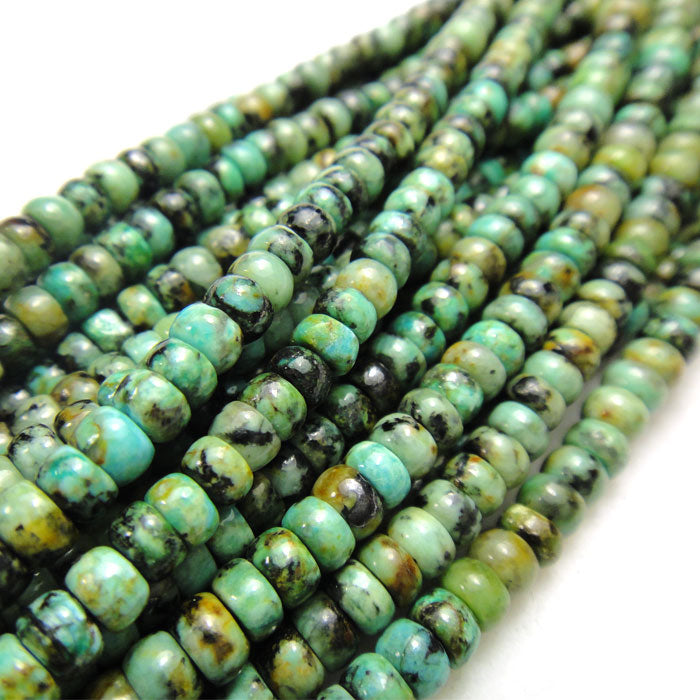African Turquoise 2x4mm Rondelle Beads