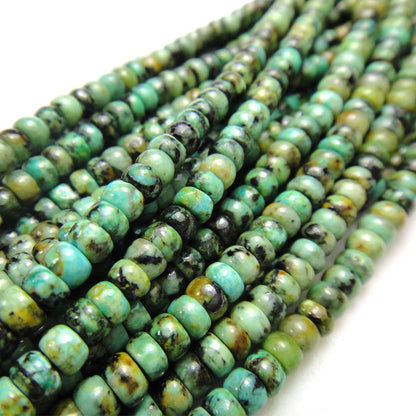 African Turquoise 2x4mm Rondelle Beads
